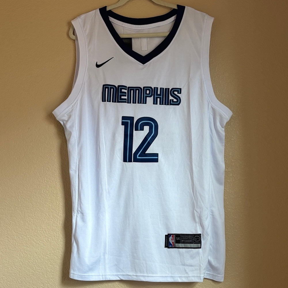 Morant Nike White and Blue Memphis Jersey
